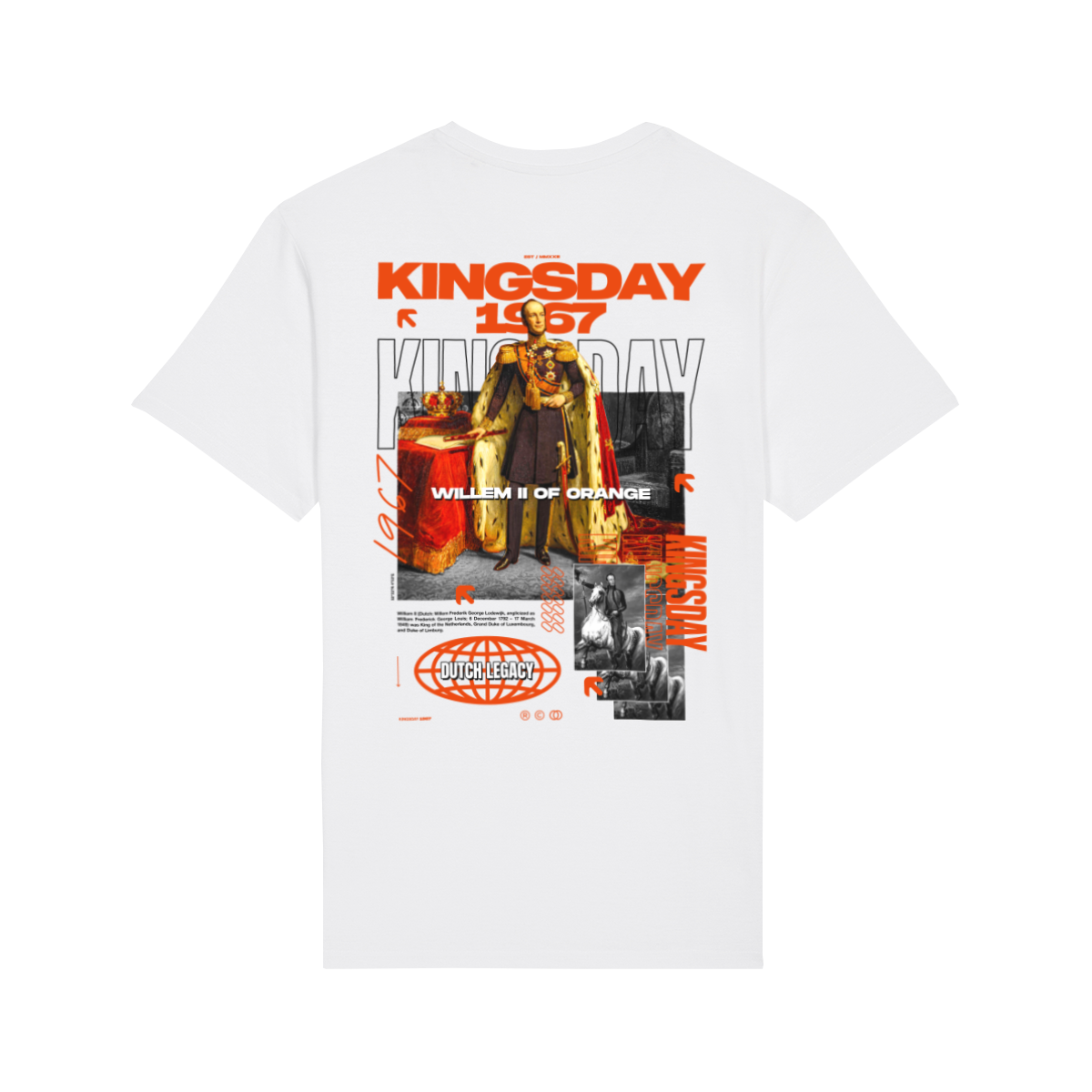 Wit Koningsdag T-Shirt heren 2026 - Willem the II T-Shirt | Kingsday 1967