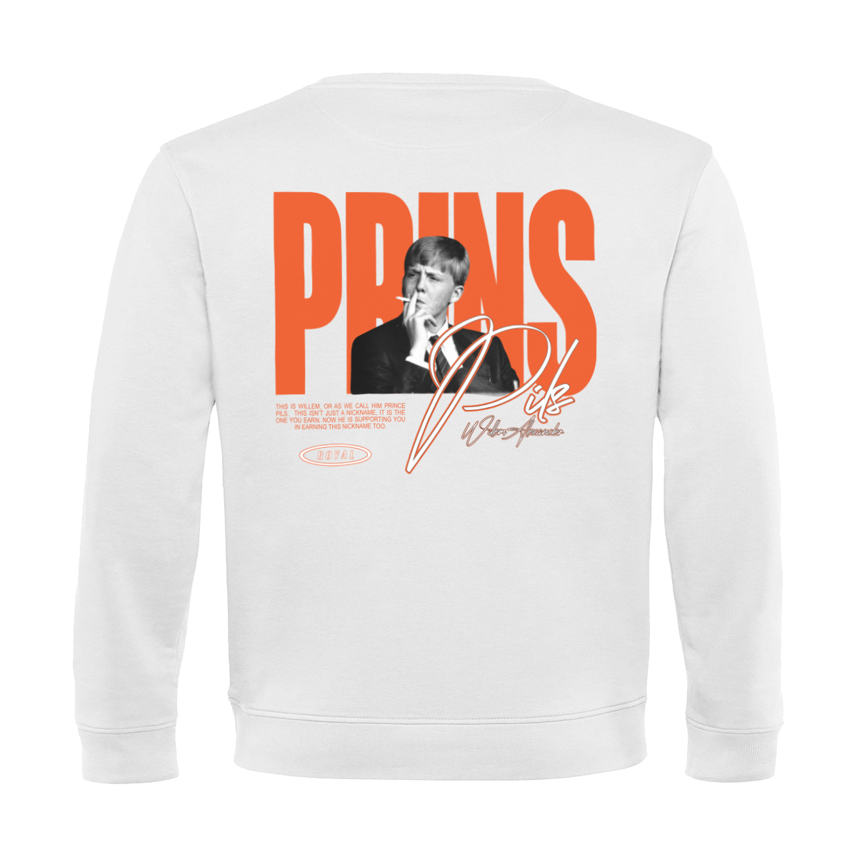 Wit Koningsdag Sweater heren 2026 - Prins Pils Sweater | Kingsday 1967
