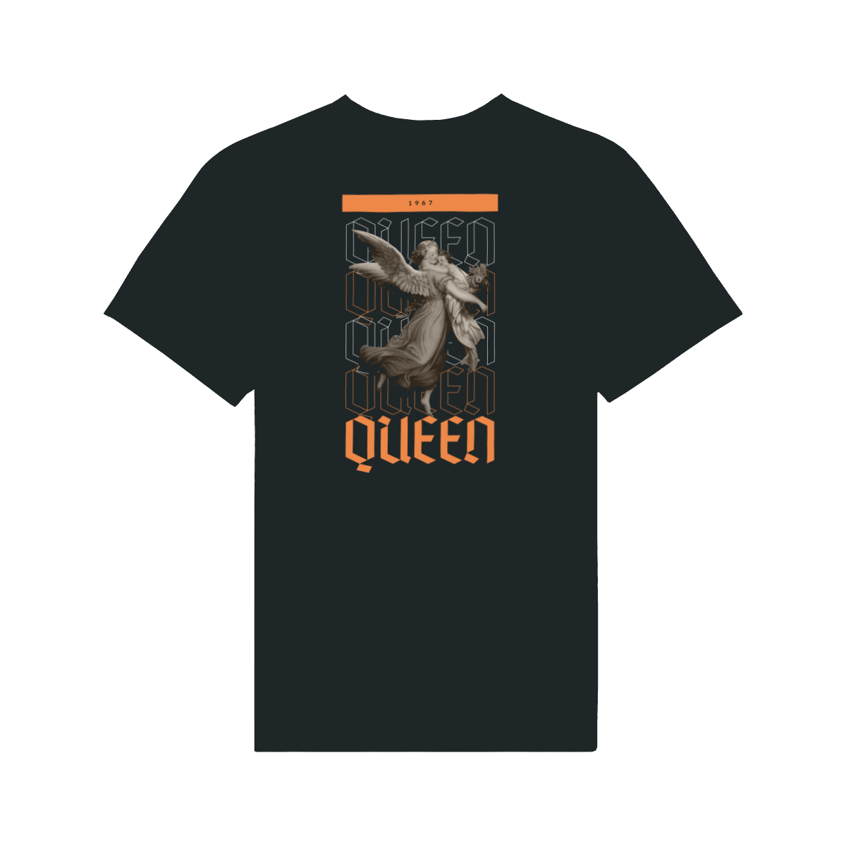 Zwart Koningsdag T-Shirt heren 2026 - Angel T-Shirt | Kingsday 1967