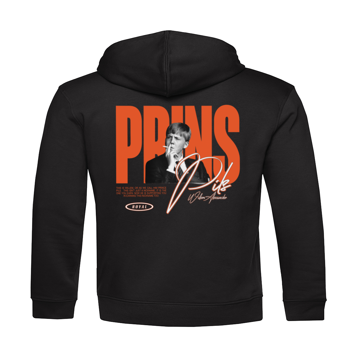 Zwart Koningsdag Hoodie heren 2026 - Prins Pils Hoodie | Kingsday 1967
