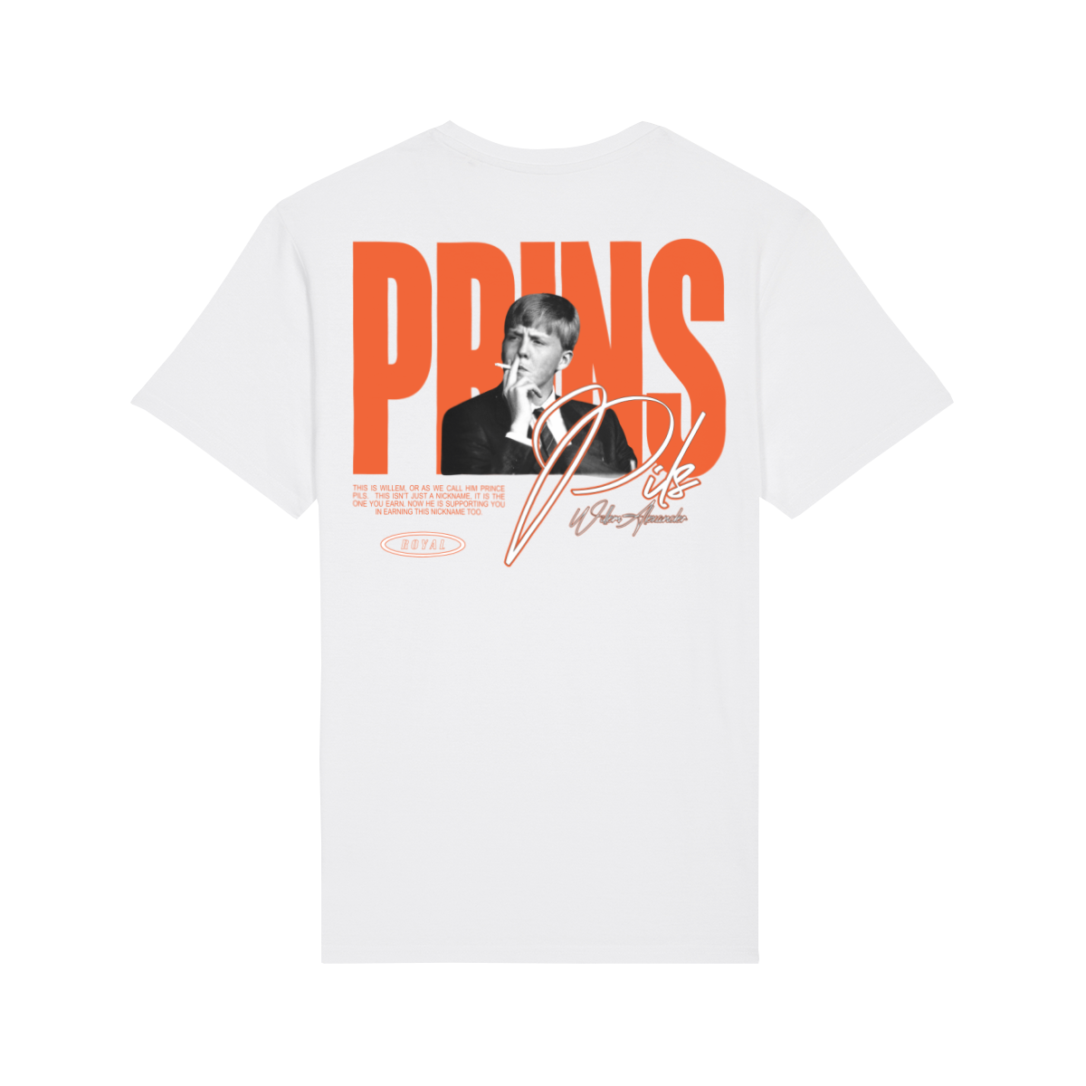 Wit Koningsdag T-Shirt heren 2026 - Prins Pils T-Shirt | Kingsday 1967