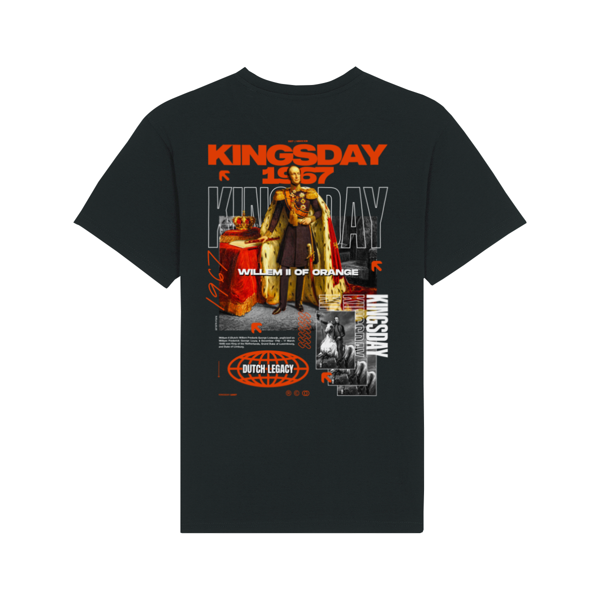 Zwart Koningsdag T-Shirt heren 2026 - Willem the II T-Shirt | Kingsday 1967