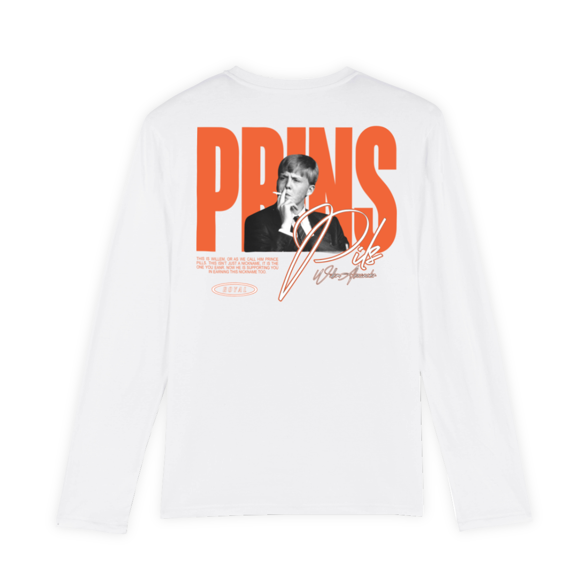 Wit Koningsdag Longsleeve heren 2026 - Prins Pils Longsleeve | Kingsday 1967
