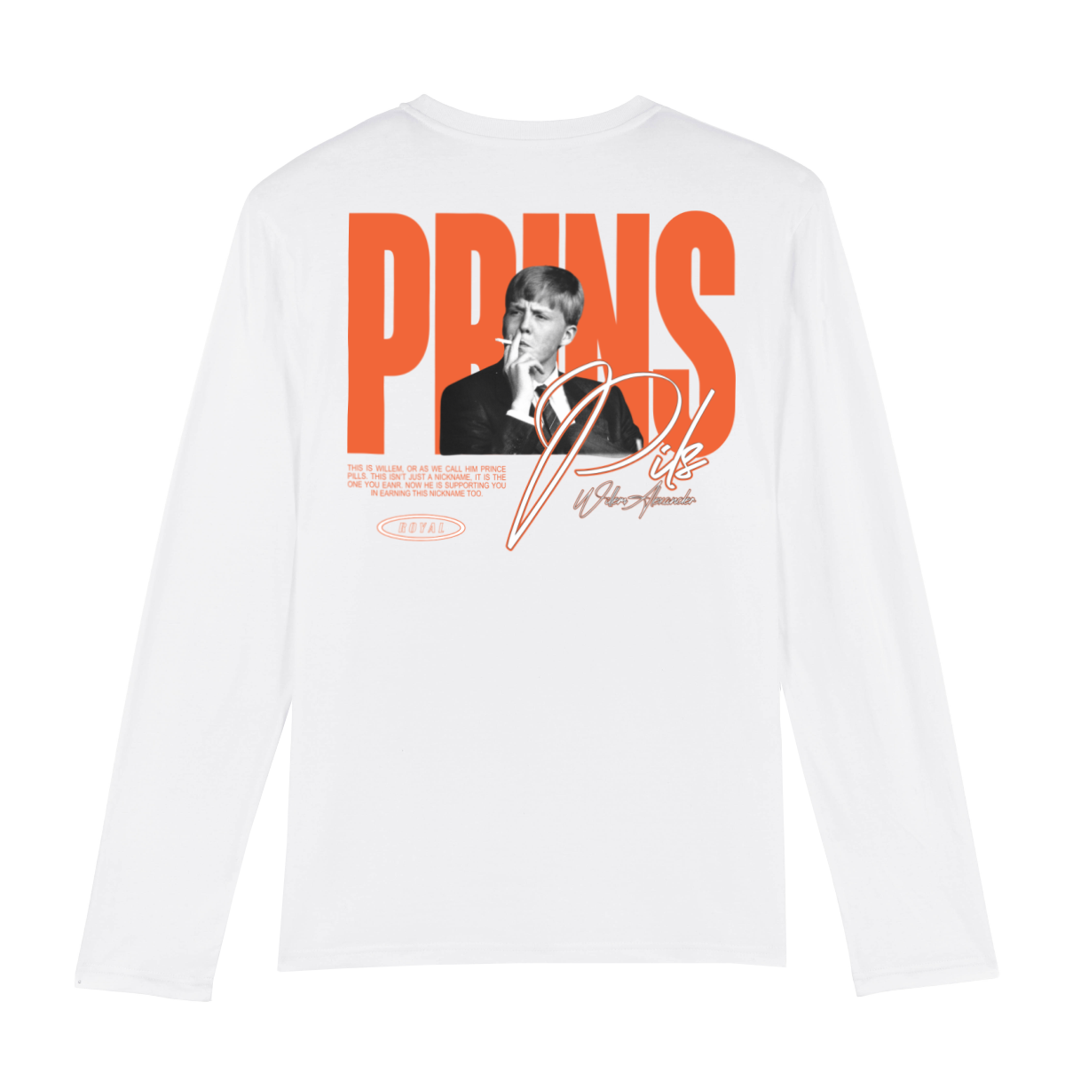 Wit Koningsdag Longsleeve heren 2026 - Prins Pils Longsleeve | Kingsday 1967
