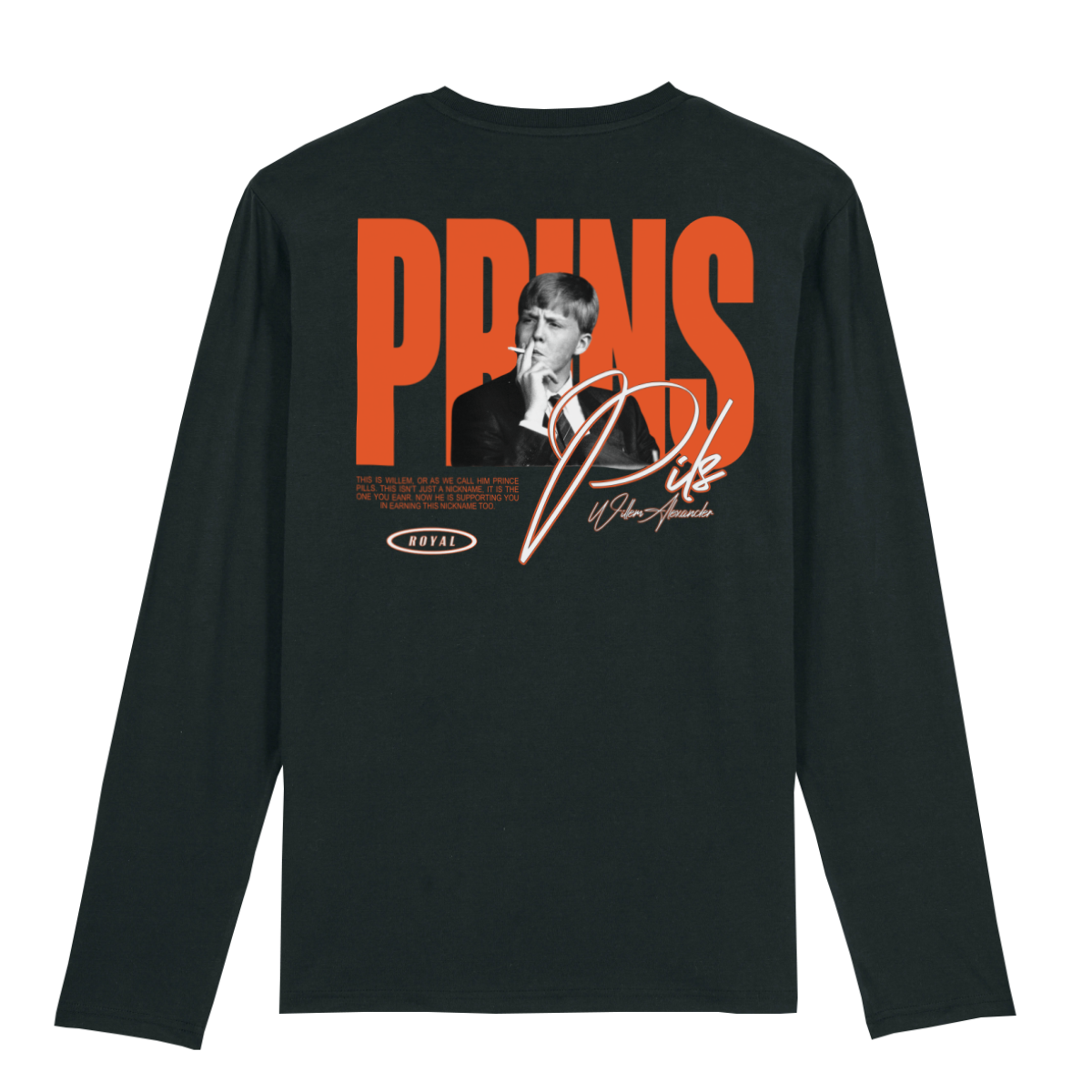 Zwart Koningsdag Longsleeve heren 2026 - Prins Pils Longsleeve | Kingsday 1967