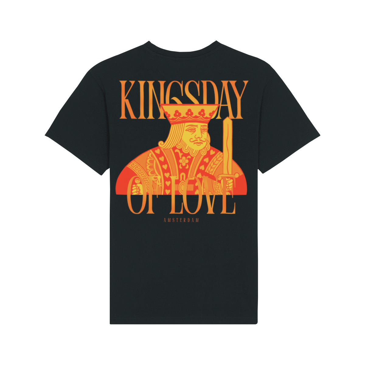Zwart Koningsdag T-Shirt heren 2026 - King of Hearts T-Shirt | Kingsday 1967