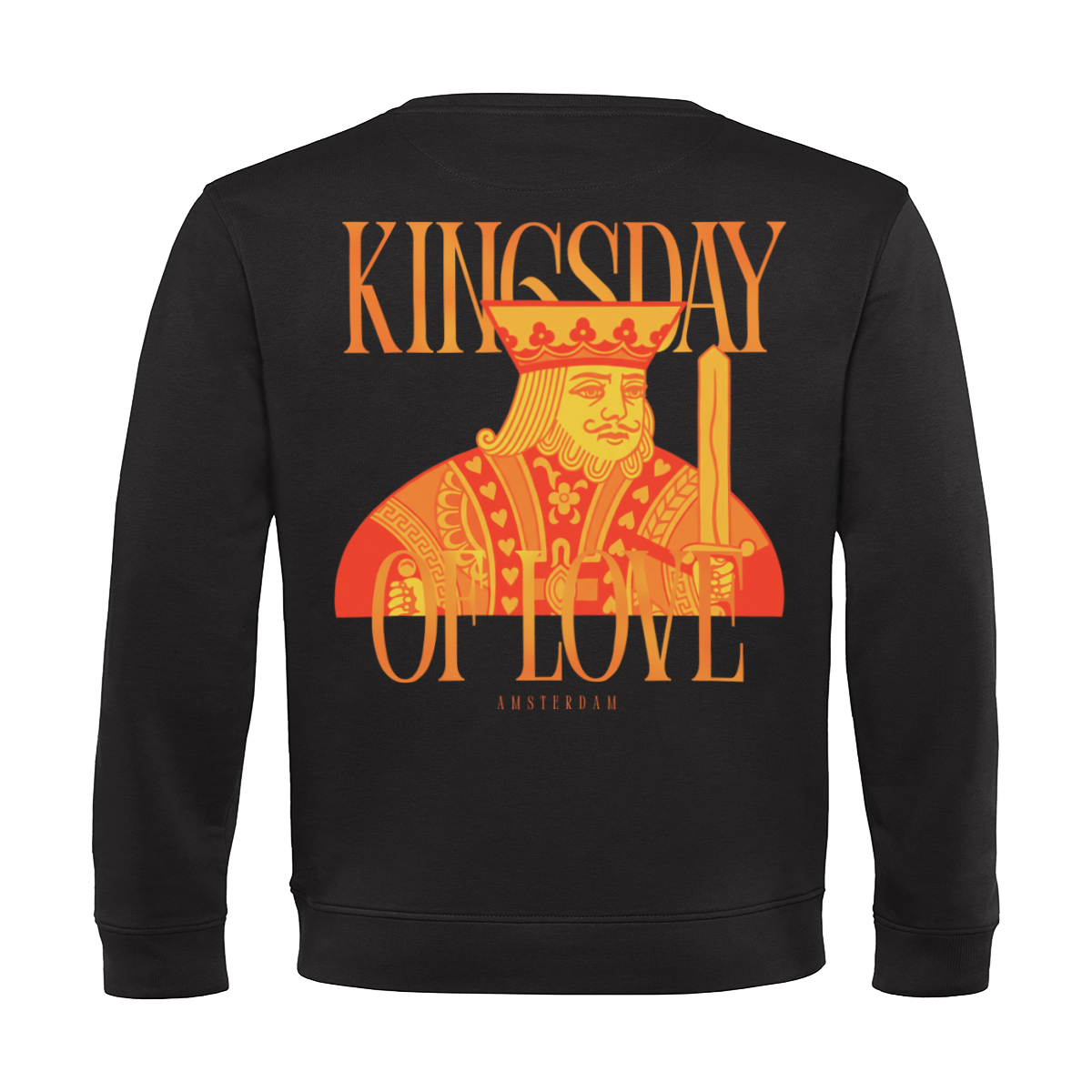 Zwart Koningsdag Sweater heren 2026 - King of Hearts Sweater | Kingsday 1967