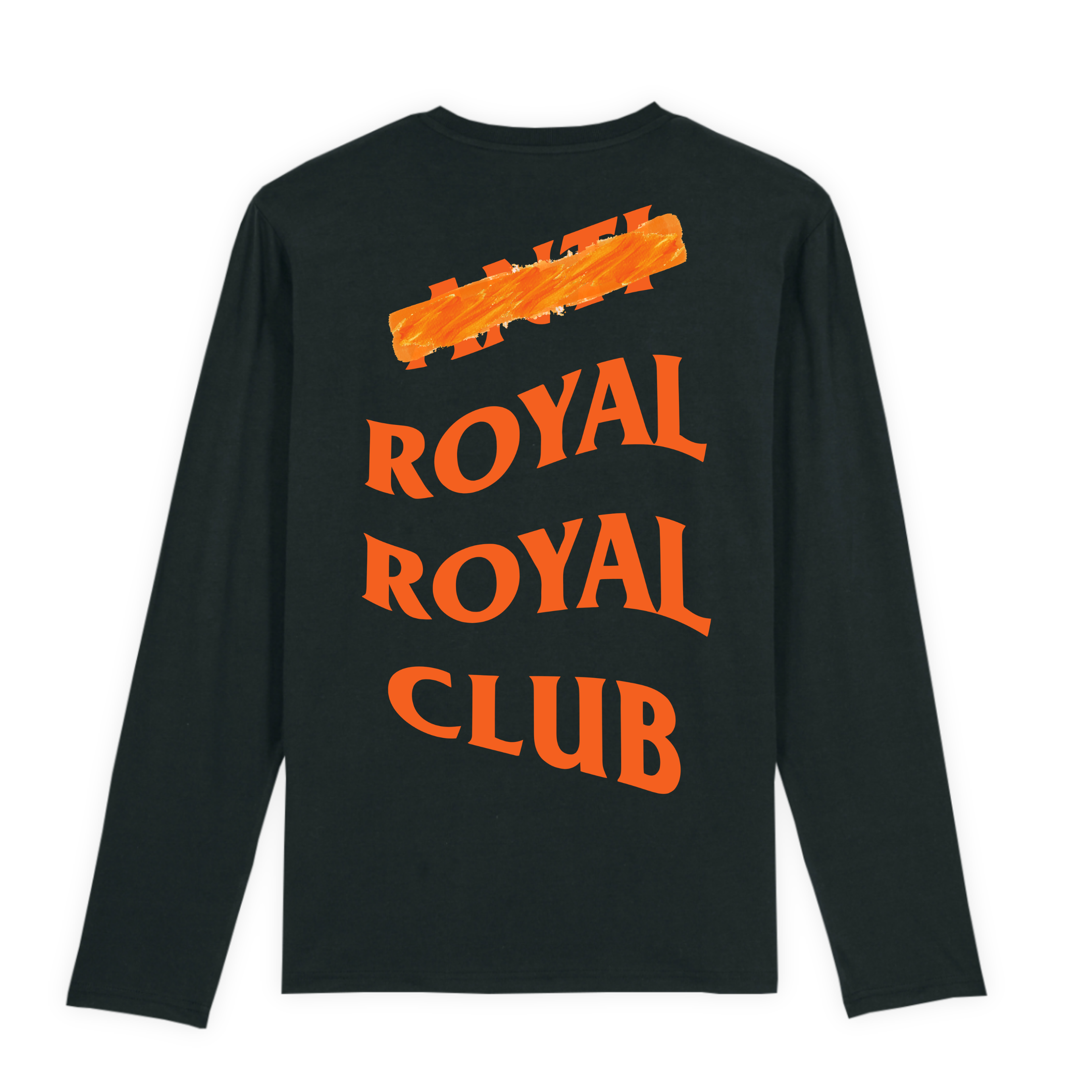 Zwart Koningsdag Longsleeve heren 2026 - Anti Royal Royal Club Longsleeve | Kingsday 1967