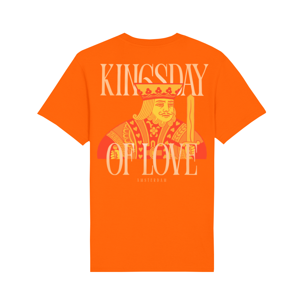 Oranje Koningsdag T-Shirt heren 2026 - King of Hearts T-Shirt | Kingsday 1967